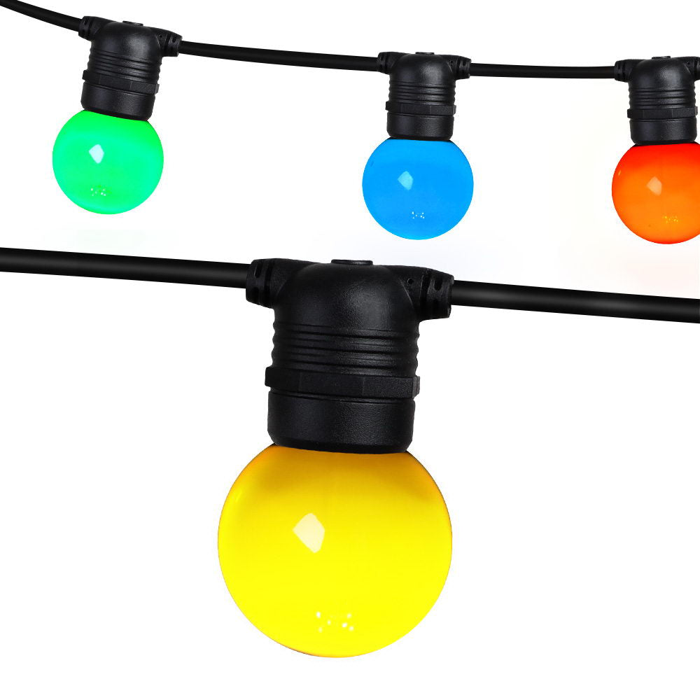 G45 23m Connectable LED Festoon String Lights - 20 Bulbs for Weddings, Parties, and Outdoor Events