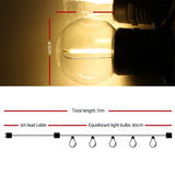 Jingle Jollys 77m Waterproof LED Festoon String Lights for Outdoor Wedding and Party Decor