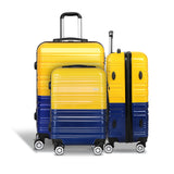 Wanderlite 3-Piece Lightweight Hard Shell Travel Set in Vibrant Yellow and Navy