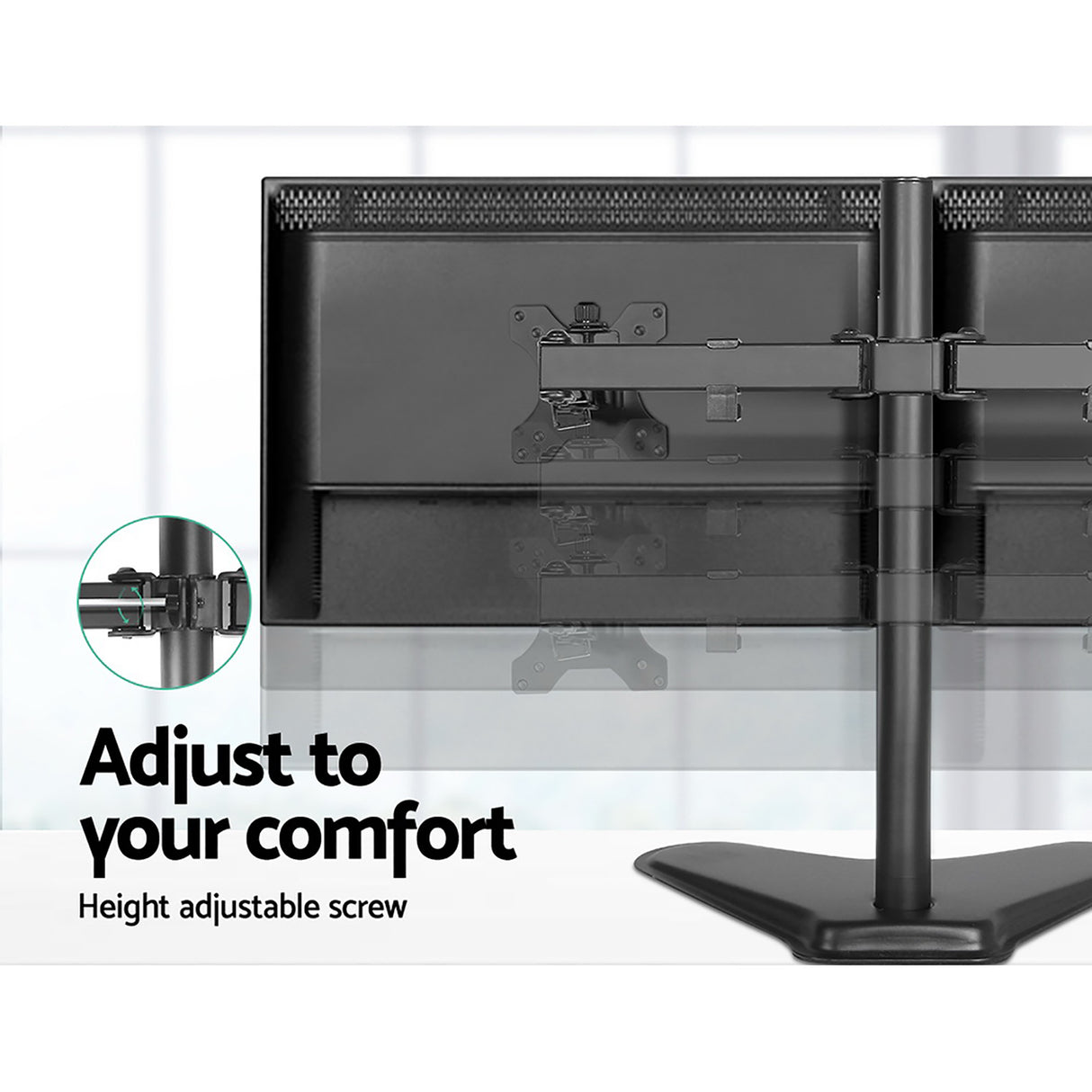 Artiss Dual Adjustable Monitor Arm Stand - Black