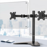 Artiss Dual Adjustable Monitor Arm Stand - Black - Low Angle