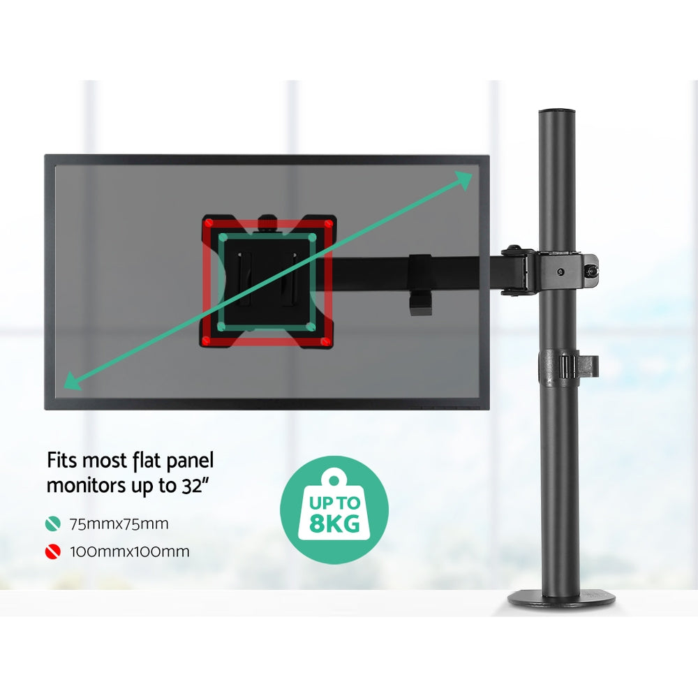 Adjustable Black Monitor Arm Mount for 32" Screens