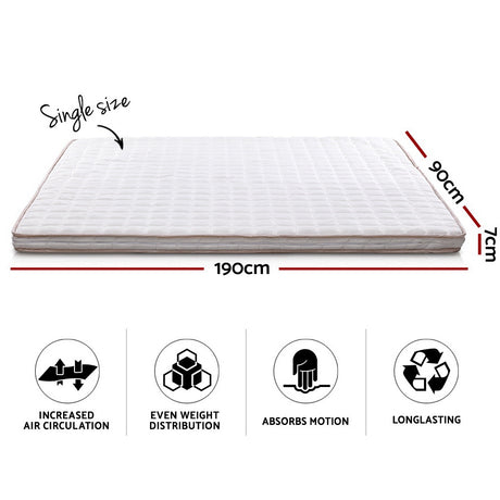 Giselle Bedding 7cm High-Density Memory Foam Mattress Topper for Single Beds