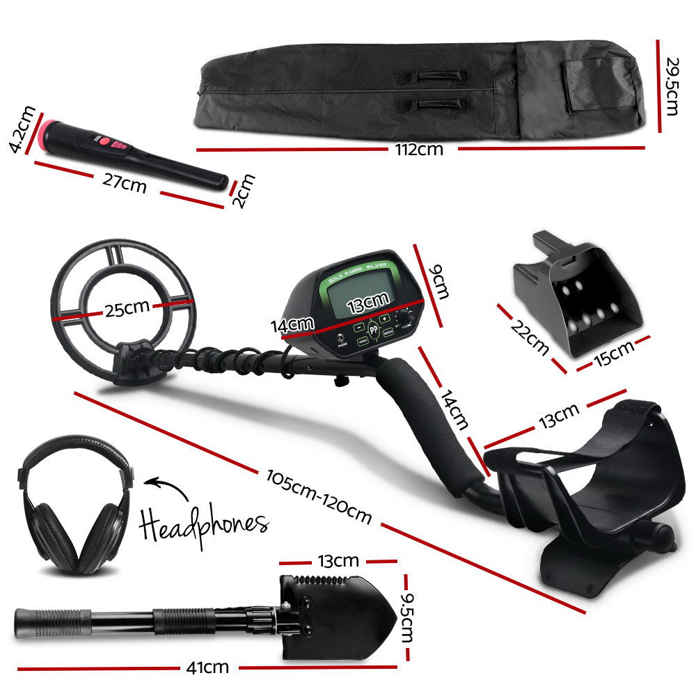 Advanced Waterproof Metal Detector and Pinpointer with Bonus Accessories for Treasure Hunting