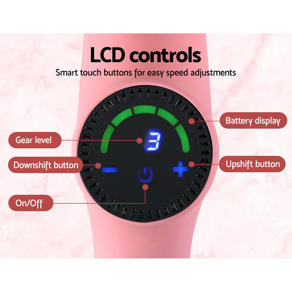 Advanced LCD Electric Massage Gun for Deep Tissue Percussion Therapy - 6 Interchangeable Heads, Quiet Operation, Long Battery Life