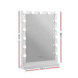 GlamourGlow Illuminated Makeup Mirror with 15 LED Bulbs and Adjustable Brightness - Front View