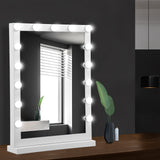 GlamourGlow Illuminated Makeup Mirror with 15 LED Bulbs and Adjustable Brightness - Close-Up Angle