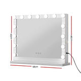 Hollywood Glam LED Makeup Mirror with 15 Adjustable Lights - 58cm x 46cm White Vanity Mirror