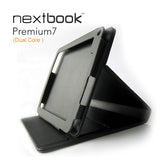 Premium Leather Stand Case for Nextbook Premium7 Tablets 727KC - Black