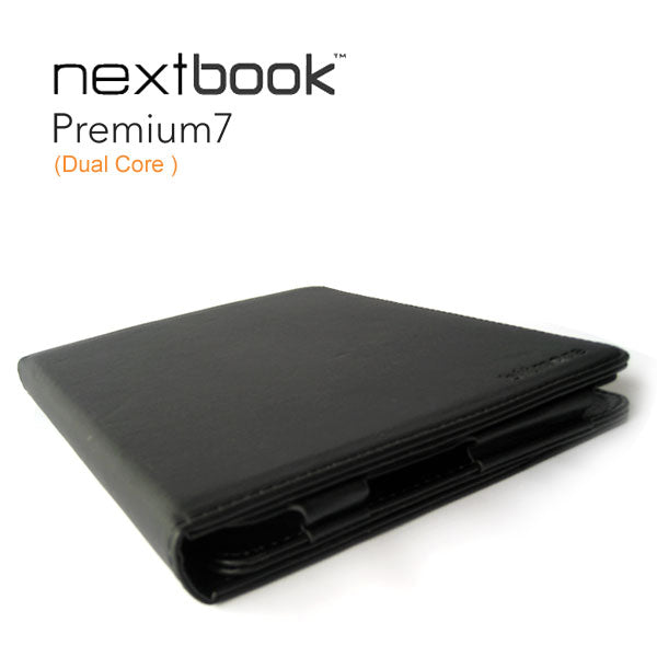 Premium Leather Stand Case for Nextbook Premium7 Tablets 727KC - Black