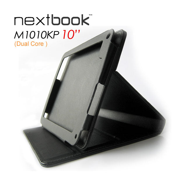 Premium Leather Stand Case for Nextbook M1010KP Tablets - Black