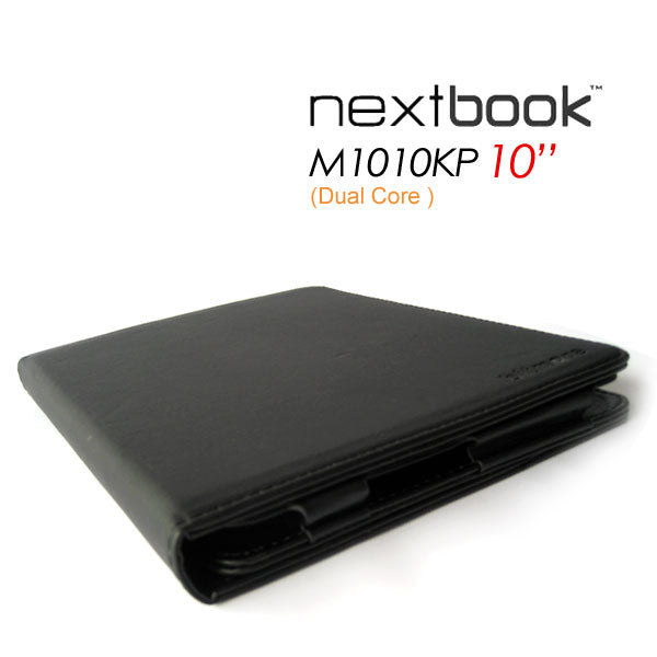 Premium Leather Stand Case for Nextbook M1010KP Tablets - Black