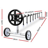 Adjustable Aluminium Pool Cover Roller with Non-Slip Wheel Design and Solar Thermal Blanket Compatibility