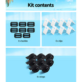 AquaBuddy Universal Pool Cover Roller Strap Kit - 8-Piece Set for Solar Protection - Rear View