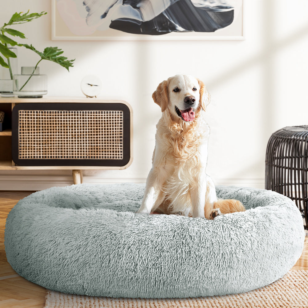 i.Pet Extra Large Light Grey Pet Bed for Dogs and Cats - 110cm Comfort Zone