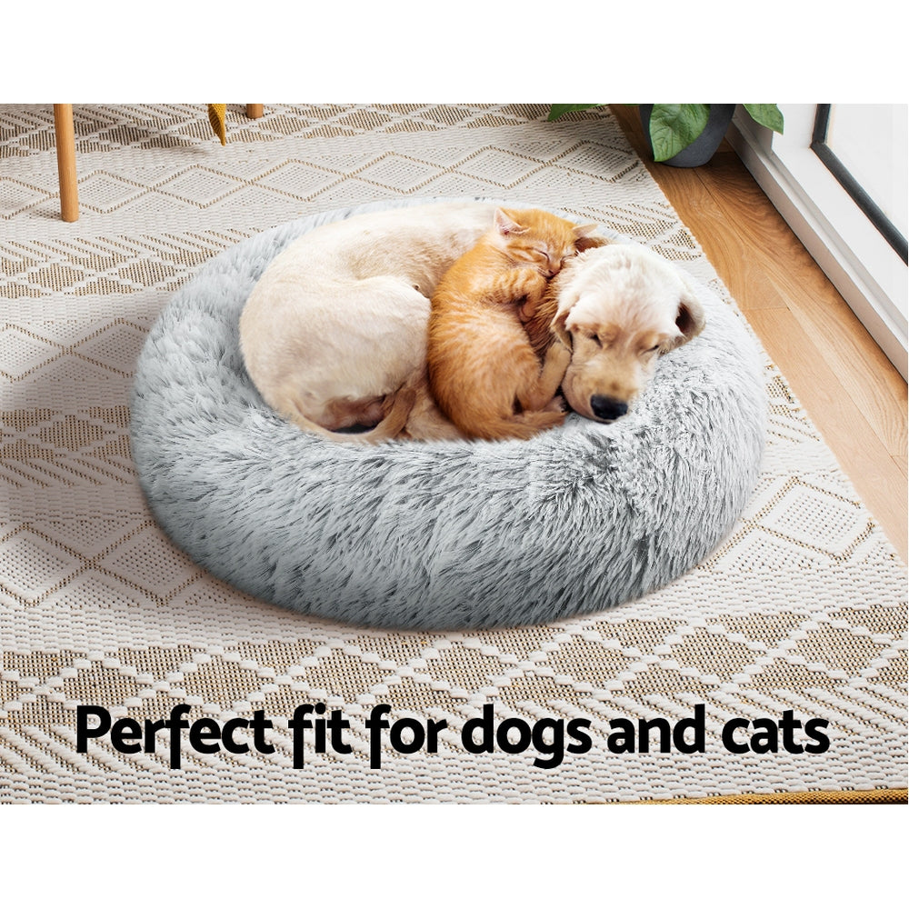 Charcoal Calming Cave Pet Bed for Small Dogs and Cats - Comfy, Washable, and Non-Slip Design