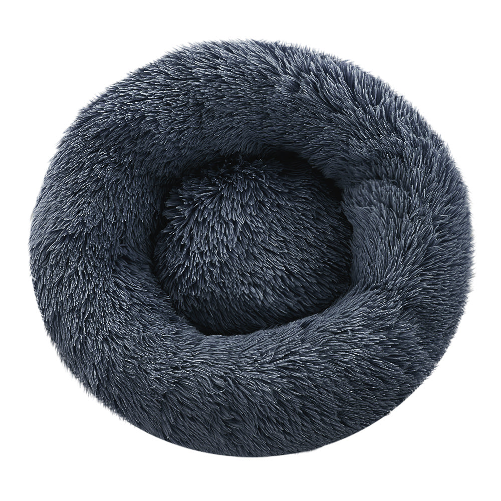 Cozy Cave Calming Pet Bed for Dogs and Cats - Small 60cm Dark Grey, Washable & Non-Slip