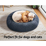 Cozy Cave Calming Pet Bed for Dogs and Cats - Small 60cm Dark Grey, Washable & Non-Slip - Low Angle