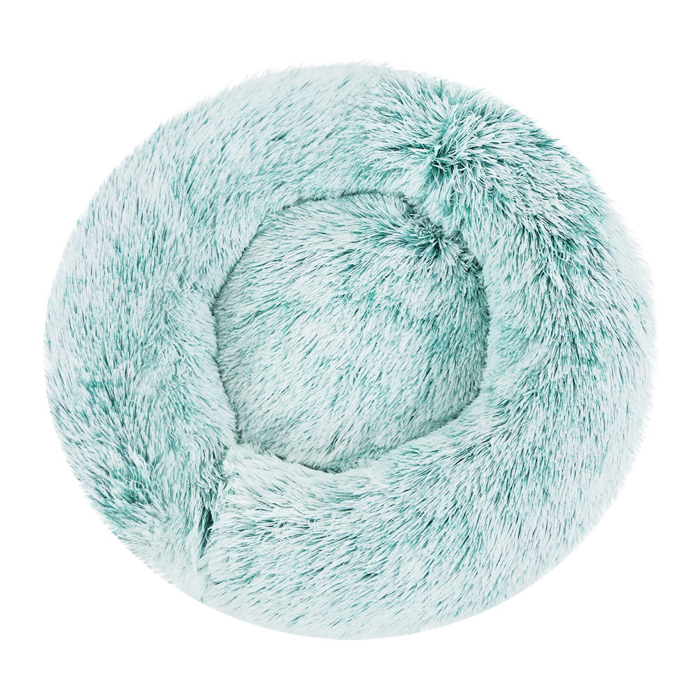 Teal Calming Pet Bed for Dogs and Cats - Small 60cm Washable Cave Design