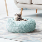 Teal Calming Pet Bed for Dogs and Cats - Small 60cm Washable Cave Design