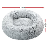 Calming Cave Pet Bed for Dogs and Cats - Medium 75cm Charcoal, Washable & Comfy Design - Side View