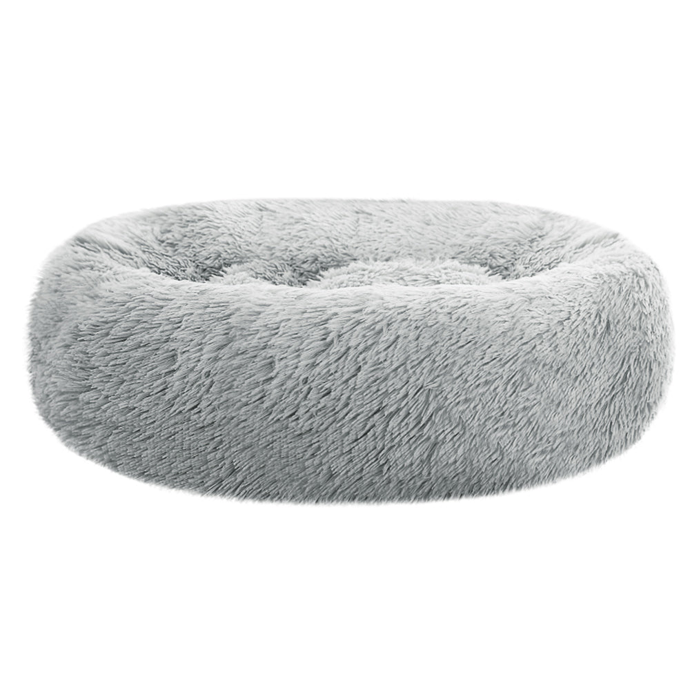 Light Grey Medium Calming Pet Bed for Dogs and Cats - Washable & Comfy Cave Design