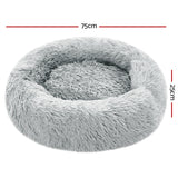 Light Grey Medium Calming Pet Bed for Dogs and Cats - Washable & Comfy Cave Design