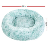 Cozy Cave Calming Pet Bed for Dogs and Cats - Medium 75cm in Teal, Washable and Non-Slip