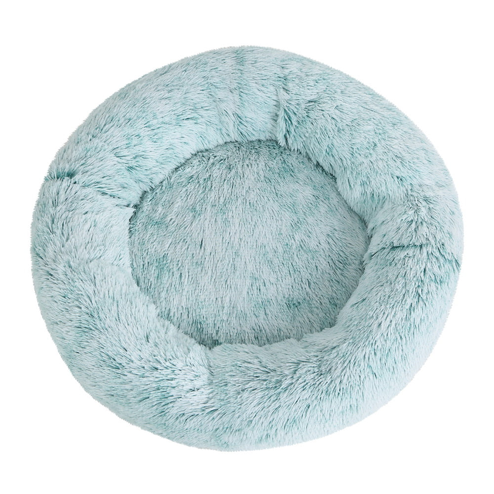 Large Teal Calming Pet Bed for Dogs and Cats - Washable Comfy Cave Design, 90cm