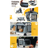 i.Pet Travel Soft Crate for Dogs and Cats - Large Portable Kennel with Foldable Design