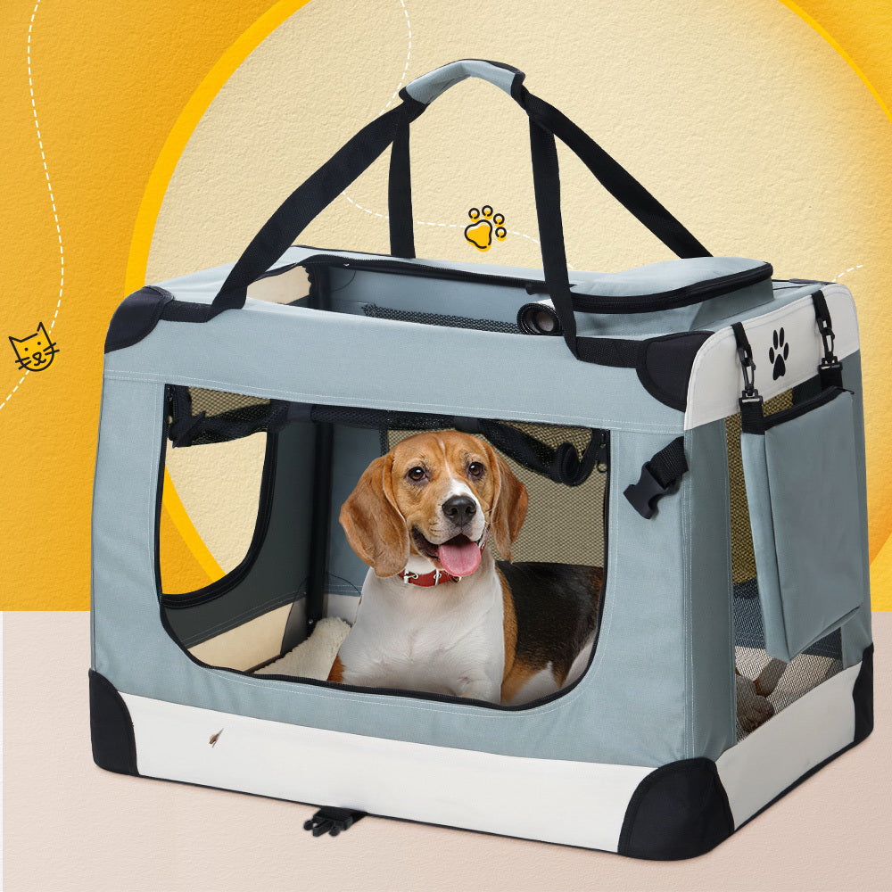 i.Pet Travel Soft Crate for Dogs and Cats - Large Portable Kennel with Foldable Design