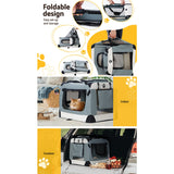 i.Pet Large Soft-Sided Pet Travel Carrier for Dogs and Cats - Foldable and Portable Kennel