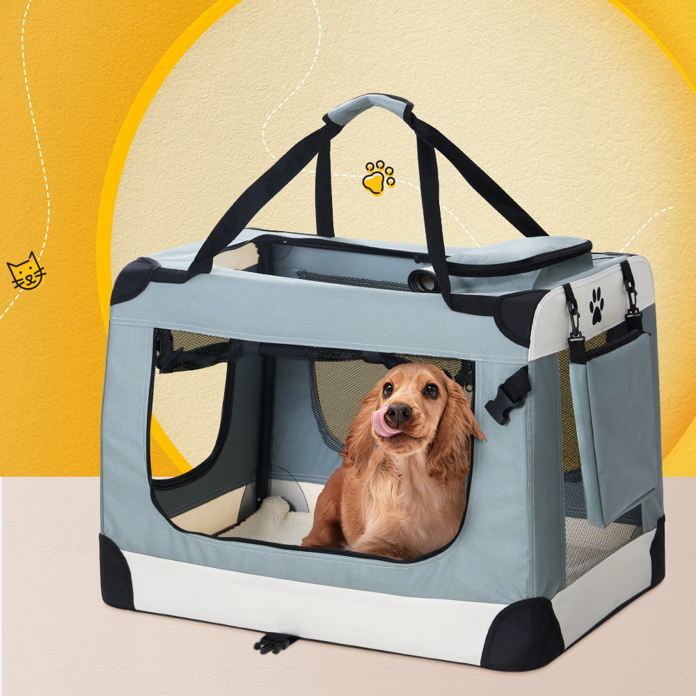 i.Pet Large Soft-Sided Pet Travel Carrier for Dogs and Cats - Foldable and Portable Kennel