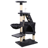 Multi-Level Cat Tree Tower with Scratching Posts and Cozy Condo for Feline Fun - 120cm Dark Grey - Front View