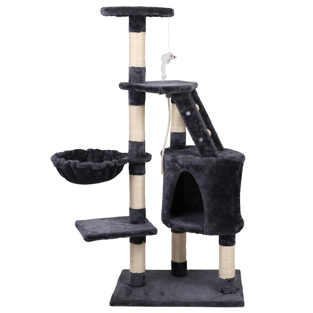 Multi-Level Cat Tree Tower with Scratching Posts and Cozy Condo for Feline Fun - 120cm Dark Grey