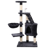 Multi-Level Cat Tree Tower with Scratching Posts and Cozy Condo for Feline Fun - 120cm Dark Grey - Top-Down View