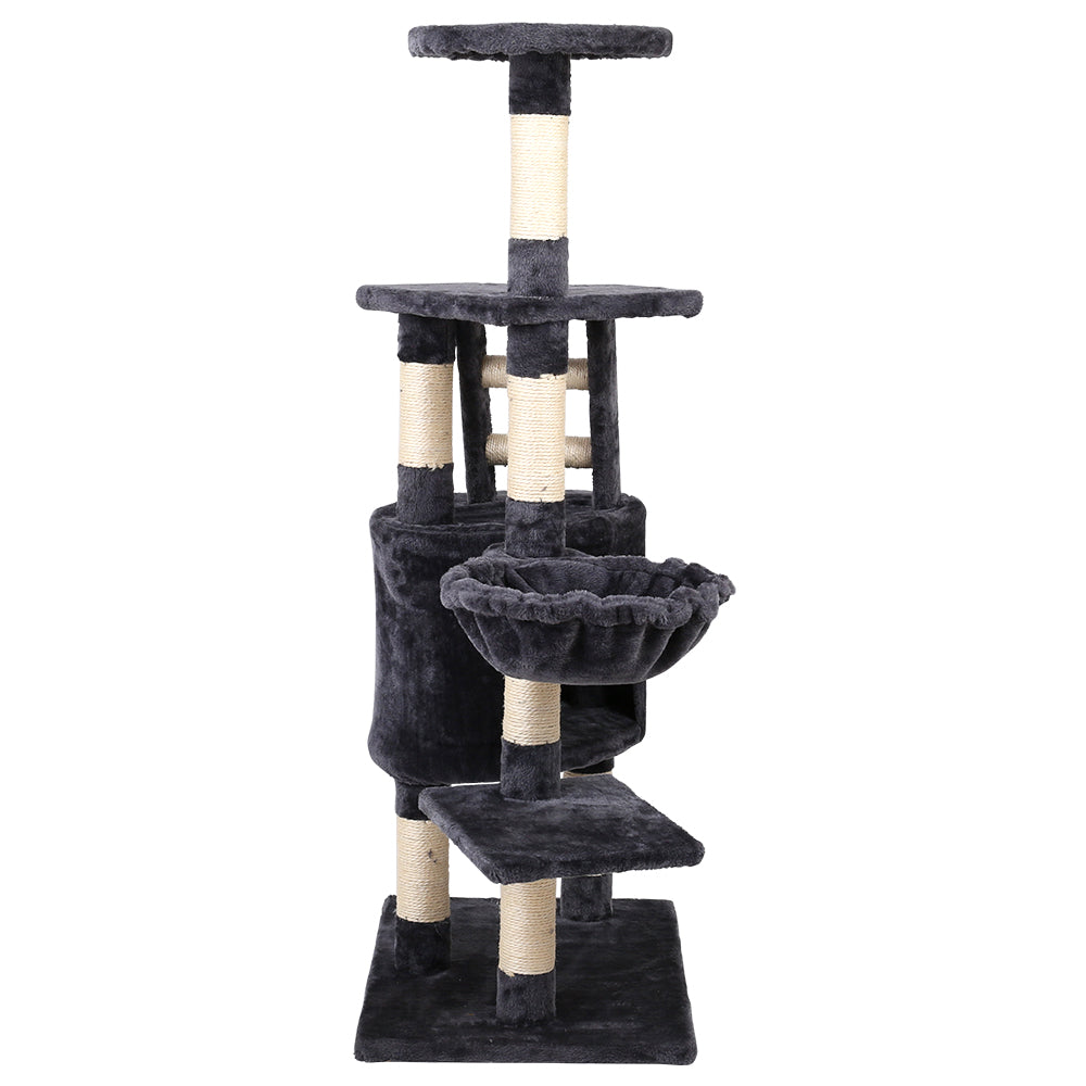 Multi-Level Cat Tree Tower with Scratching Posts and Cozy Condo for Feline Fun - 120cm Dark Grey