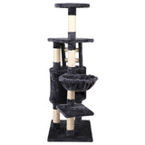 Multi-Level Cat Tree Tower with Scratching Posts and Cozy Condo for Feline Fun - 120cm Dark Grey - 45-Degree Angle