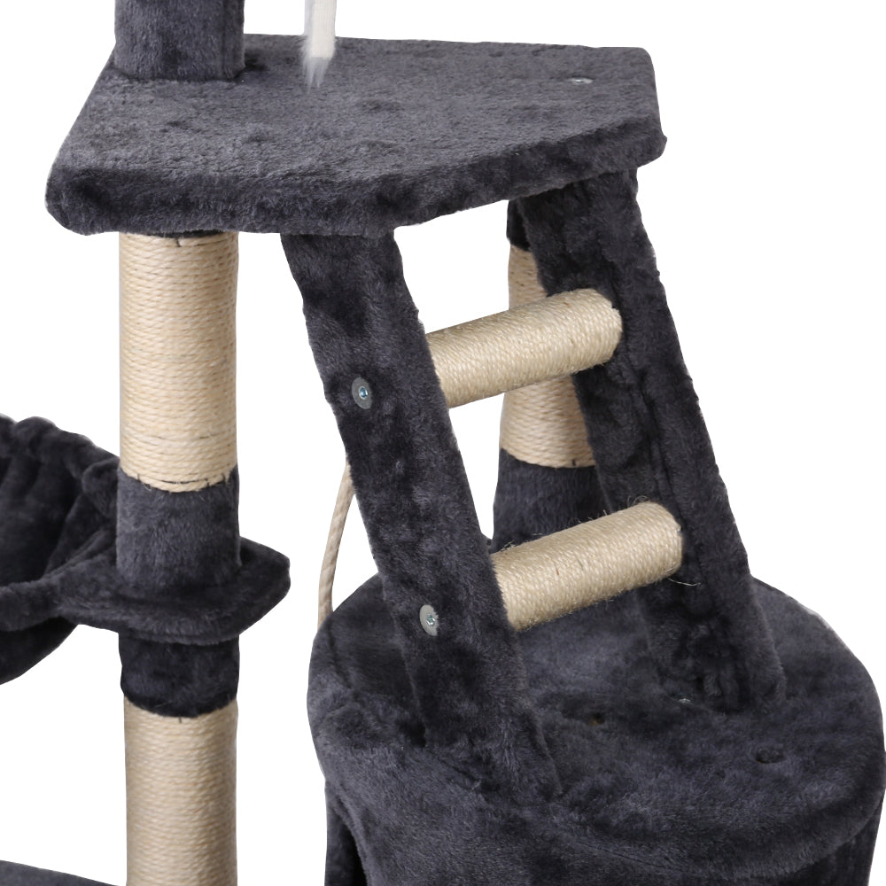 Multi-Level Cat Tree Tower with Scratching Posts and Cozy Condo for Feline Fun - 120cm Dark Grey