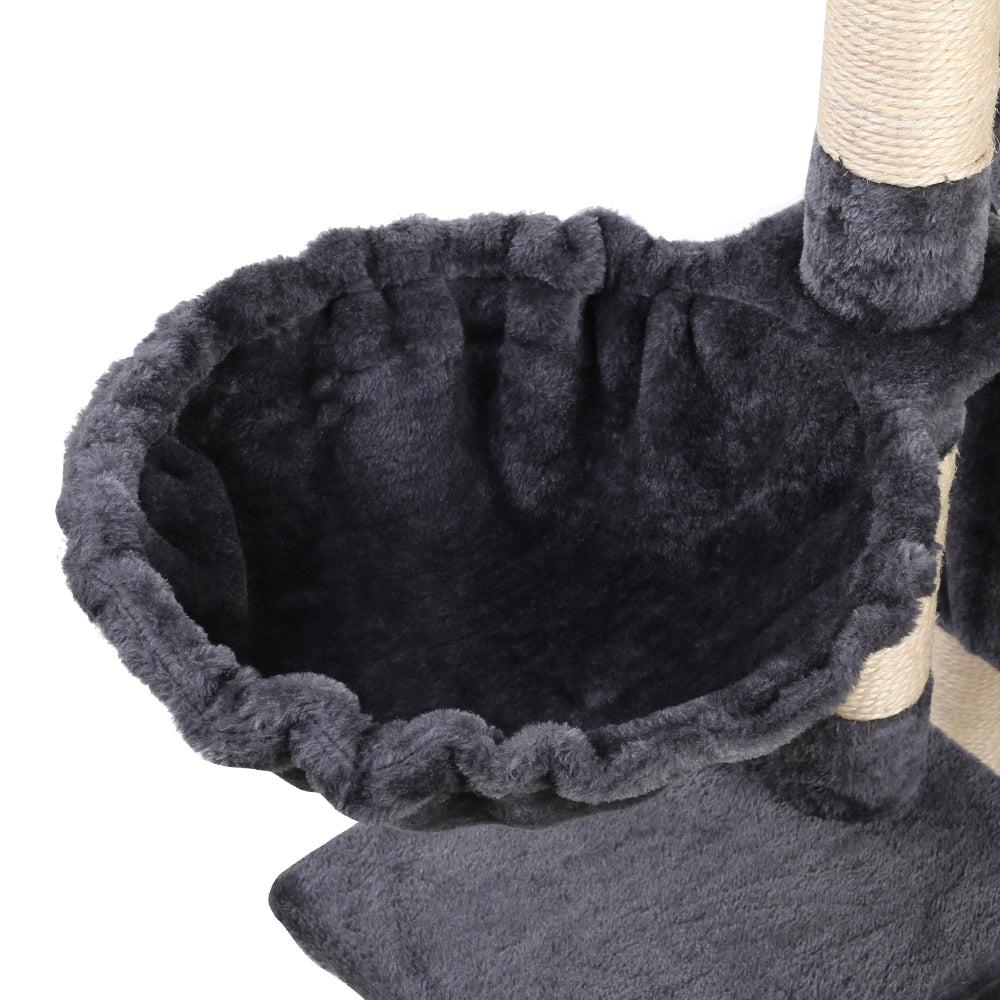 Multi-Level Cat Tree Tower with Scratching Posts and Cozy Condo for Feline Fun - 120cm Dark Grey