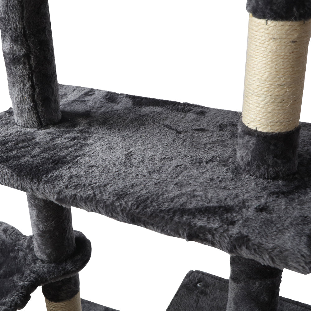 Feline Paradise 140cm Cat Tree with Scratching Post, Condo House, and Plush Furniture