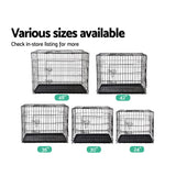 Foldable 24-Inch Heavy-Duty Black Dog Cage with Triple Access Doors