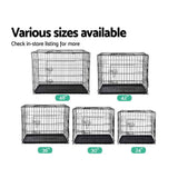 Foldable 30-Inch Metal Pet Cage with Triple Access Doors - Black