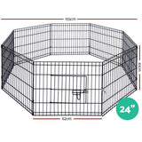 24" 8-Panel Versatile Pet Playpen for Dogs and Small Animals - Durable Exercise Enclosure and Fence