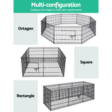 24" 8-Panel Versatile Pet Playpen for Dogs and Small Animals - Durable Exercise Enclosure and Fence