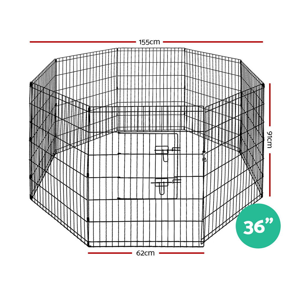 Versatile 36" 8-Panel Pet Playpen - Indoor/Outdoor Exercise Enclosure for Dogs and Small Animals