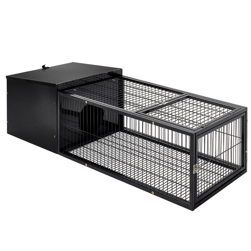 Deluxe 122CM Metal Rabbit Hutch with Enclosed Run for Indoor & Outdoor Use