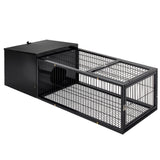 Deluxe 122CM Metal Rabbit Hutch with Enclosed Run for Indoor & Outdoor Use - Front View