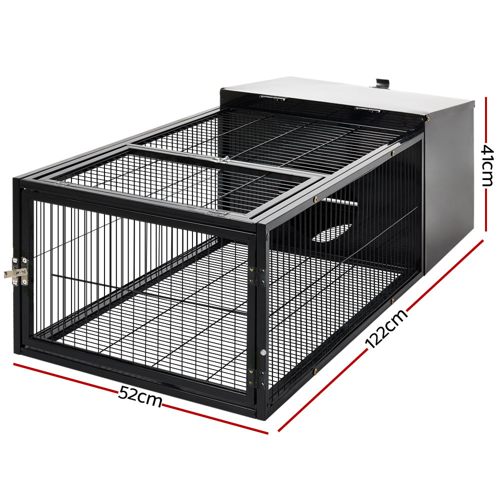 Deluxe 122CM Metal Rabbit Hutch with Enclosed Run for Indoor & Outdoor Use