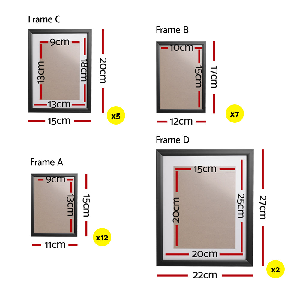 Artiss 26-Piece Black Photo Frame Collection for Elegant Wall Display